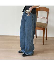 AENE（エイネ）の「ブロックワイドデニムパンツ（ブルー）（デニムパンツ）」