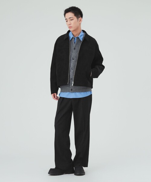 BEAMS HEART(ビームスハート)の「フェイクレザー シングルジップ ブルゾン(ブルゾン・メンズ・ブラック・SMALL/LARGE/MEDIUM)」の2枚目の写真