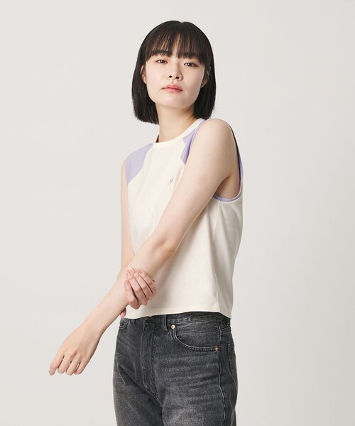 NICE WEATHER(ナイスウェザー)の「<NICE WEATHER>ヘルシースリーブトップス(Tシャツ/カットソー・レディース・ホワイト/ダークブラウン・FREE)」の4枚目の写真