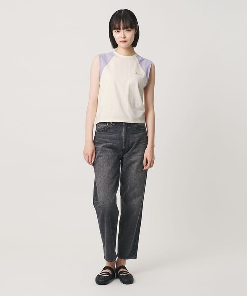 NICE WEATHER(ナイスウェザー)の「<NICE WEATHER>ヘルシースリーブトップス(Tシャツ/カットソー・レディース・ホワイト/ダークブラウン・FREE)」の5枚目の写真