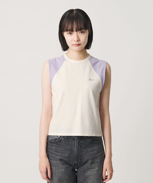 NICE WEATHER(ナイスウェザー)の「<NICE WEATHER>ヘルシースリーブトップス(Tシャツ/カットソー・レディース・ホワイト/ダークブラウン・FREE)」の6枚目の写真