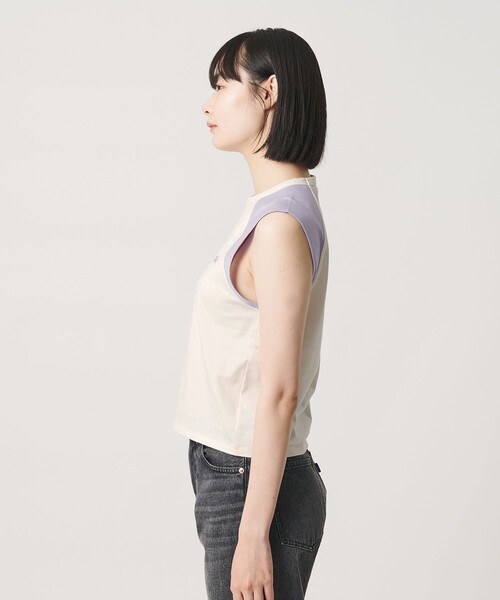 NICE WEATHER(ナイスウェザー)の「<NICE WEATHER>ヘルシースリーブトップス(Tシャツ/カットソー・レディース・ホワイト/ダークブラウン・FREE)」の7枚目の写真