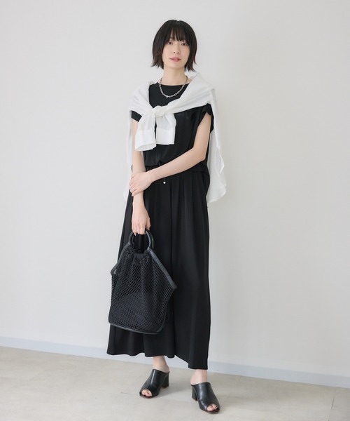 Paradise Picnic(パラダイスピクニック)の「33℃【接触冷感/UVカット】レイヤードライク機能素材ワンピース(ワンピース・レディース・ブラック/ブラウン・FREE)」の7枚目の写真