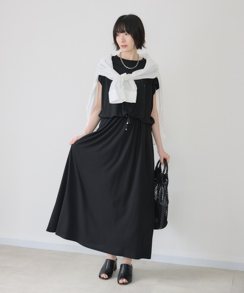Paradise Picnic(パラダイスピクニック)の「33℃【接触冷感/UVカット】レイヤードライク機能素材ワンピース(ワンピース・レディース・ブラック/ブラウン・FREE)」の8枚目の写真