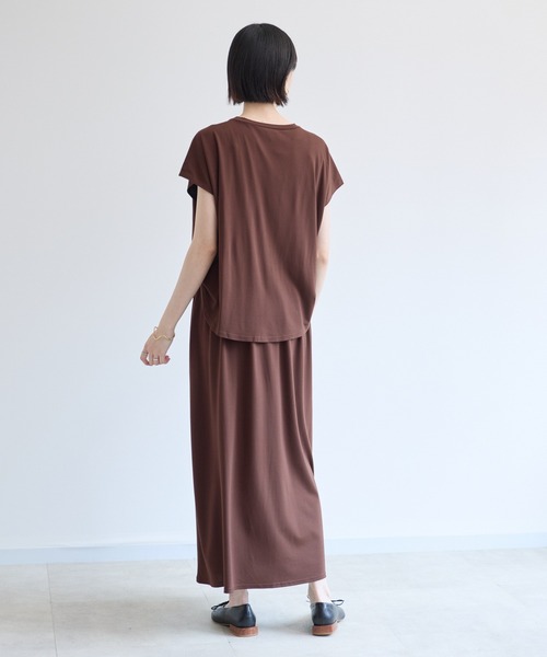 Paradise Picnic(パラダイスピクニック)の「33℃【接触冷感/UVカット】レイヤードライク機能素材ワンピース(ワンピース・レディース・ブラック/ブラウン・FREE)」の14枚目の写真