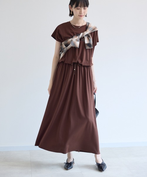 Paradise Picnic(パラダイスピクニック)の「33℃【接触冷感/UVカット】レイヤードライク機能素材ワンピース(ワンピース・レディース・ブラック/ブラウン・FREE)」の17枚目の写真
