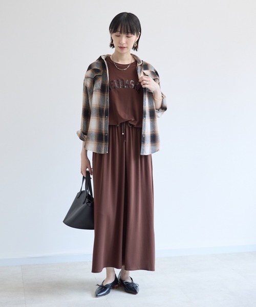 Paradise Picnic(パラダイスピクニック)の「33℃【接触冷感/UVカット】レイヤードライク機能素材ワンピース(ワンピース・レディース・ブラック/ブラウン・FREE)」の18枚目の写真