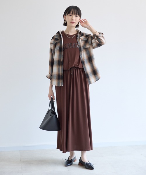 Paradise Picnic(パラダイスピクニック)の「33℃【接触冷感/UVカット】レイヤードライク機能素材ワンピース(ワンピース・レディース・ブラック/ブラウン・FREE)」の19枚目の写真