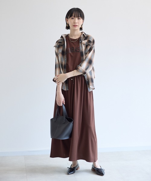 Paradise Picnic(パラダイスピクニック)の「33℃【接触冷感/UVカット】レイヤードライク機能素材ワンピース(ワンピース・レディース・ブラック/ブラウン・FREE)」の20枚目の写真