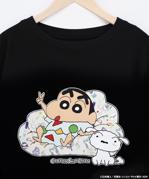 ScoLar(スカラー)の「462016:クレヨンしんちゃん×ScoLar しんちゃんソファー柄T(Tシャツ/カットソー・レディース・オフホワイト/グリーン/ブラック・L/M)」の14枚目の写真