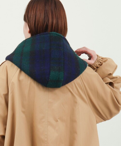 MICO COULIER(ミコクリエ)の「【TWEEDMILL】別注チェック柄フード付きマフラー(マフラー・レディース・グリーン系その他2/ベージュ系その他・FREE)」の17枚目の写真