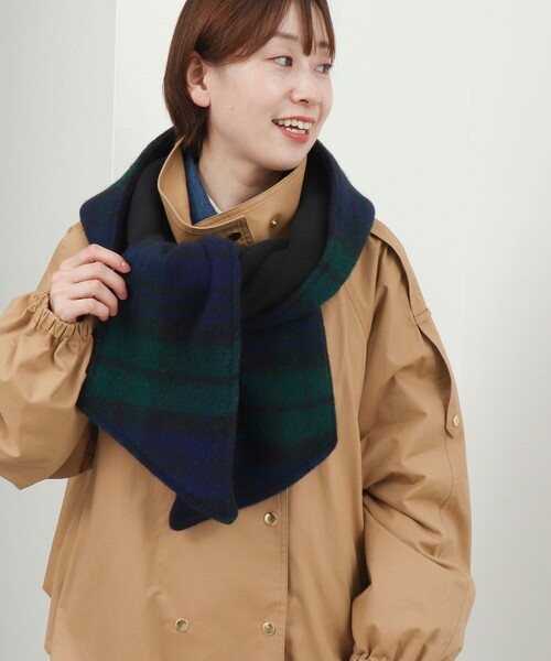 MICO COULIER(ミコクリエ)の「【TWEEDMILL】別注チェック柄フード付きマフラー(マフラー・レディース・グリーン系その他2/ベージュ系その他・FREE)」の18枚目の写真