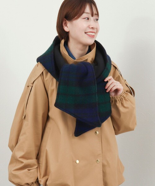 MICO COULIER(ミコクリエ)の「【TWEEDMILL】別注チェック柄フード付きマフラー(マフラー・レディース・グリーン系その他2/ベージュ系その他・FREE)」の20枚目の写真