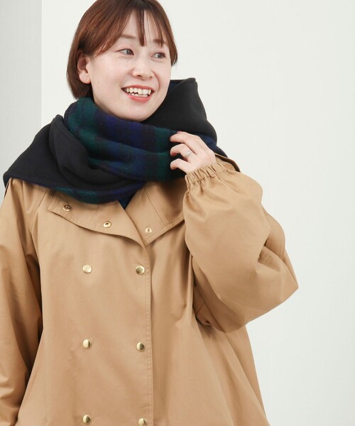 MICO COULIER(ミコクリエ)の「【TWEEDMILL】別注チェック柄フード付きマフラー(マフラー・レディース・グリーン系その他2/ベージュ系その他・FREE)」の21枚目の写真