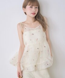 フラワーオーガンジーバルーンチュニック