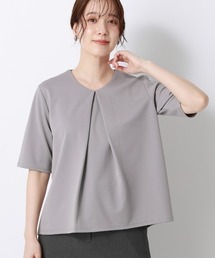 Vネックプルオーバー/5分袖/ウォッシャブル/接触冷感/UVカット/無地