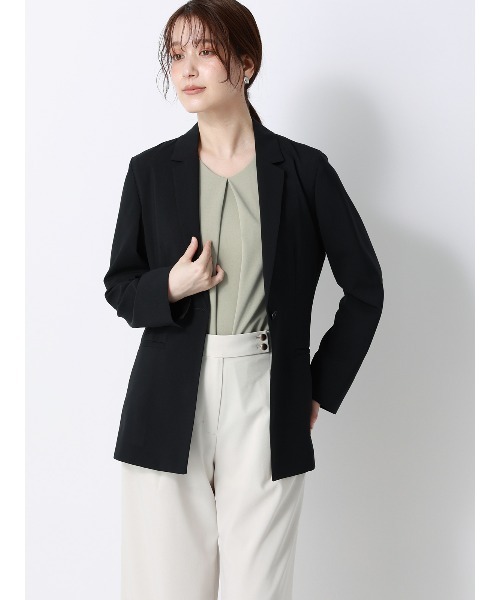SUIT SQUARE（スーツスクエア）の「Vネックプルオーバー／5分袖／ウォッシャブル／接触冷感／UVカット／無地（シャツ/ブラウス・レディース・グレー/グリーン/ピンク/ホワイト・F）」の15枚目の写真