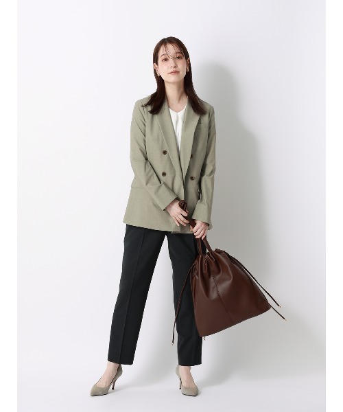 SUIT SQUARE（スーツスクエア）の「Vネックプルオーバー／5分袖／ウォッシャブル／接触冷感／UVカット／無地（シャツ/ブラウス・レディース・グレー/グリーン/ピンク/ホワイト・F）」の17枚目の写真