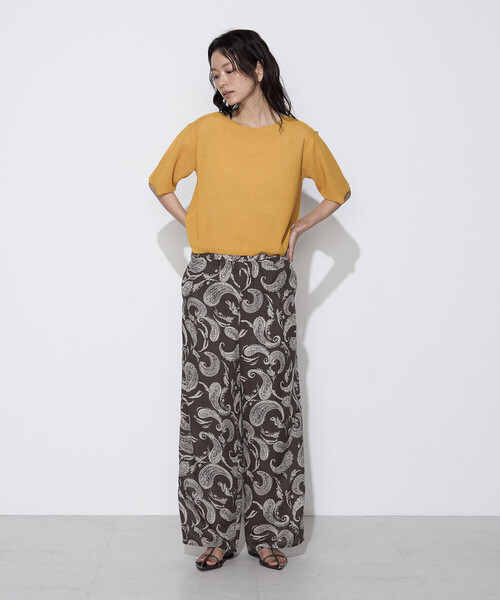 K.T KIYOKO TAKASE（キヨコタカセ）の「【前後２WAY】ジャカード柄 シアーニットTシャツ（ニット/セーター・レディース・ミント/イエロー系その他・FREE）」の3枚目の写真