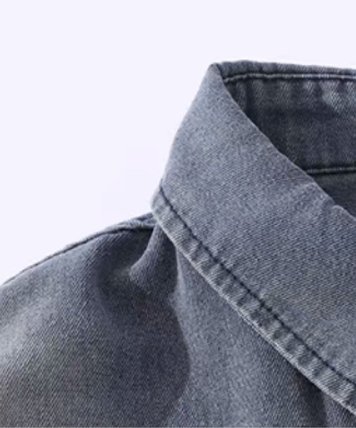 U:UME（ユーム）の「Star Embroidery Denim Shirt（シャツ/ブラウス・メンズ・ブルー/ブラック・X-LARGE/LARGE/MEDIUM）」の3枚目の写真