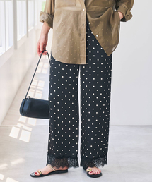 Spick & Span | 《セットアップ可 / 追加》レースドッキングドットサテンパンツ(その他パンツ)