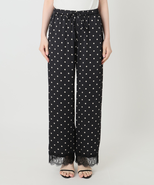 Spick & Span(スピックアンドスパン)の「《セットアップ可 / 追加》レースドッキングドットサテンパンツ(その他パンツ・レディース・ブラック・38/36)」の9枚目の写真