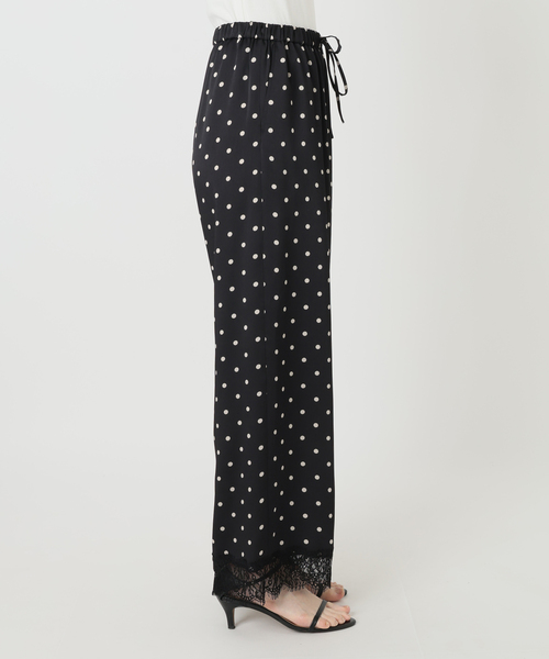 Spick & Span(スピックアンドスパン)の「《セットアップ可 / 追加》レースドッキングドットサテンパンツ(その他パンツ・レディース・ブラック・38/36)」の12枚目の写真