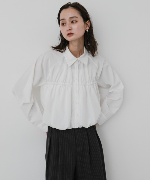 SENSE OF PLACE by URBAN RESEARCH(センスオブプレイスバイアーバンリサーチ)の「ギャザーバルーンシャツ(シャツ/ブラウス・レディース・グレー系その他/オフホワイト/ライトブルー・ONE)」の22枚目の写真