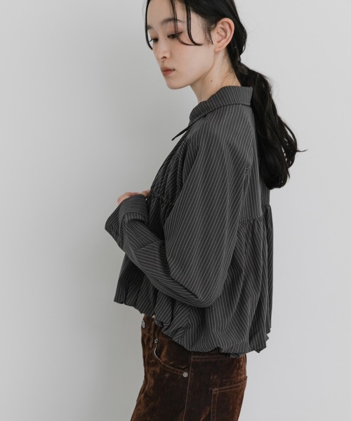 SENSE OF PLACE by URBAN RESEARCH(センスオブプレイスバイアーバンリサーチ)の「ギャザーバルーンシャツ(シャツ/ブラウス・レディース・グレー系その他/オフホワイト/ライトブルー・ONE)」の11枚目の写真