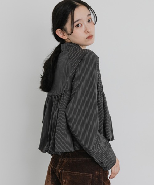 SENSE OF PLACE by URBAN RESEARCH(センスオブプレイスバイアーバンリサーチ)の「ギャザーバルーンシャツ(シャツ/ブラウス・レディース・グレー系その他/オフホワイト/ライトブルー・ONE)」の12枚目の写真