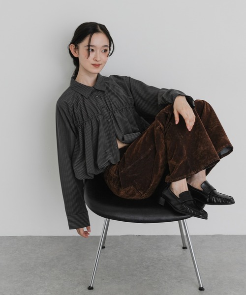 SENSE OF PLACE by URBAN RESEARCH(センスオブプレイスバイアーバンリサーチ)の「ギャザーバルーンシャツ(シャツ/ブラウス・レディース・グレー系その他/オフホワイト/ライトブルー・ONE)」の17枚目の写真