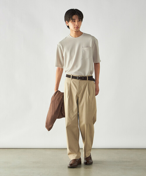 COMME CA ISM(コムサイズム)の「【スマートベーシックパンツ】ハイテンションツイル ワイドテーパードパンツ(その他パンツ・メンズ・ベージュ・L/M/S)」の17枚目の写真