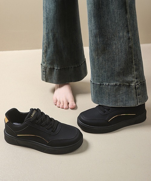 Miniministore(ミニミニストア)の「ローカット厚底スニーカーメタリックライン(スニーカー・レディース・ホワイト系2/ホワイト系1/ブラック・23.5cm/24.0cm/24.5cm/25.0cm/23.0cm)」の8枚目の写真