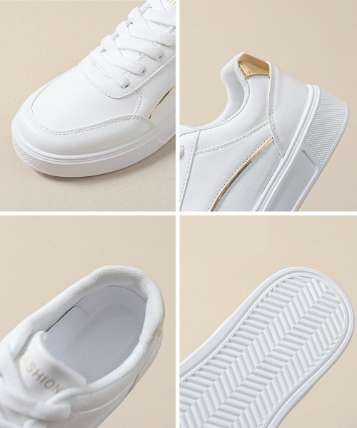 Miniministore(ミニミニストア)の「ローカット厚底スニーカーメタリックライン(スニーカー・レディース・ホワイト系2/ホワイト系1/ブラック・23.5cm/24.0cm/24.5cm/25.0cm/23.0cm)」の18枚目の写真