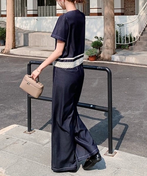 FAVORITO(ファヴォリート)の「デニムトップスパンツセットアップ(セットアップ・レディース・ダークブルー・M/L/XL/S)」の4枚目の写真