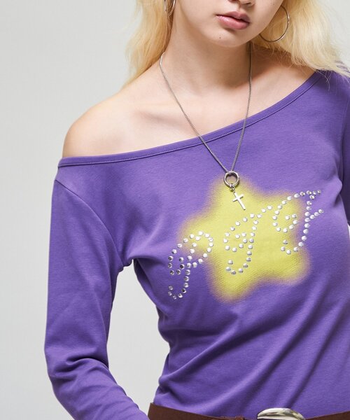 WHO'S WHO gallery(フーズフーギャラリー)の「PIFスタッズトップス(Tシャツ/カットソー・レディース・ベージュ/パープル/ブラウン・FREE)」の20枚目の写真
