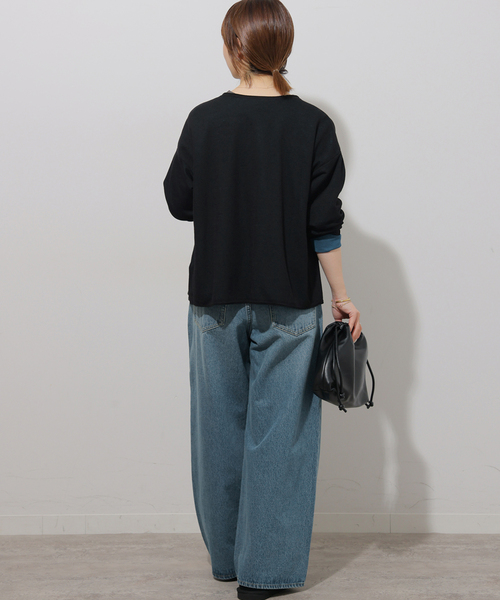 JOURNAL STANDARD relume(ジャーナルスタンダード レリューム)の「2WAYバイカラーニットトップス(カーディガン/ボレロ・レディース・ブラック/ブラウン・FREE)」の5枚目の写真