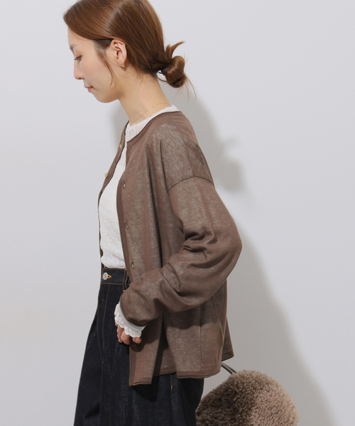 JOURNAL STANDARD relume(ジャーナルスタンダード レリューム)の「2WAYバイカラーニットトップス(カーディガン/ボレロ・レディース・ブラック/ブラウン・FREE)」の13枚目の写真