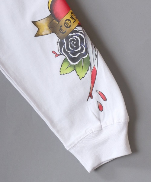 SITRY(シトリー)の「Sleeve Print T-Shirt/トライバル フラワー ハート 袖プリント ワンポイント刺繍 オーバーサイズ ロンT 長袖Tシャツ レディース メンズ(Tシャツ/カットソー・メンズ・ブラック/ホワイト/ブラック系その他/ブラック系その他2/ブラック系その他3/ブラック系その他4・M/L)」の15枚目の写真