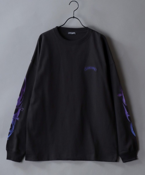 SITRY(シトリー)の「Sleeve Print T-Shirt/トライバル フラワー ハート 袖プリント ワンポイント刺繍 オーバーサイズ ロンT 長袖Tシャツ レディース メンズ(Tシャツ/カットソー・メンズ・ブラック/ホワイト/ブラック系その他/ブラック系その他2/ブラック系その他3/ブラック系その他4・M/L)」の21枚目の写真