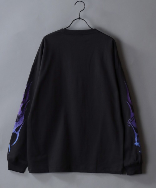 SITRY(シトリー)の「Sleeve Print T-Shirt/トライバル フラワー ハート 袖プリント ワンポイント刺繍 オーバーサイズ ロンT 長袖Tシャツ レディース メンズ(Tシャツ/カットソー・メンズ・ブラック/ホワイト/ブラック系その他/ブラック系その他2/ブラック系その他3/ブラック系その他4・M/L)」の22枚目の写真