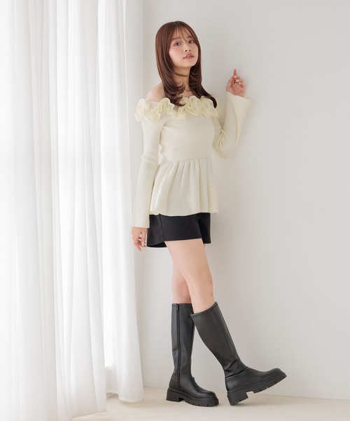 Heather（ヘザー）の「ホイップペプラムニット　1077839（ニット/セーター・レディース・ブラウン/グレー/アイボリー/ブラック・FREE）」の11枚目の写真