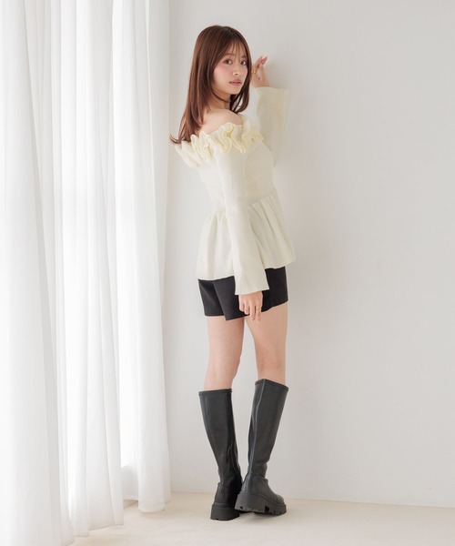 Heather（ヘザー）の「ホイップペプラムニット　1077839（ニット/セーター・レディース・ブラウン/グレー/アイボリー/ブラック・FREE）」の12枚目の写真