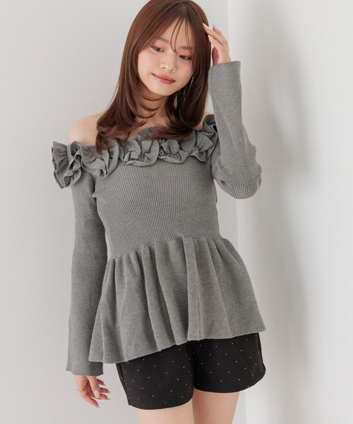 Heather（ヘザー）の「ホイップペプラムニット　1077839（ニット/セーター・レディース・ブラウン/グレー/アイボリー/ブラック・FREE）」の14枚目の写真
