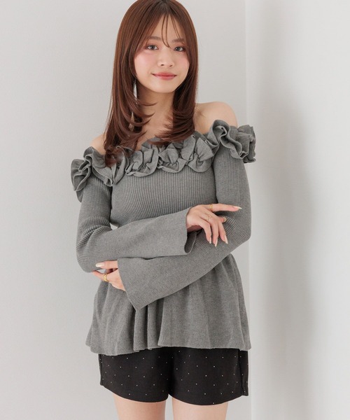 Heather（ヘザー）の「ホイップペプラムニット　1077839（ニット/セーター・レディース・ブラウン/グレー/アイボリー/ブラック・FREE）」の15枚目の写真