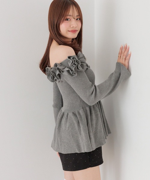 Heather（ヘザー）の「ホイップペプラムニット　1077839（ニット/セーター・レディース・ブラウン/グレー/アイボリー/ブラック・FREE）」の16枚目の写真