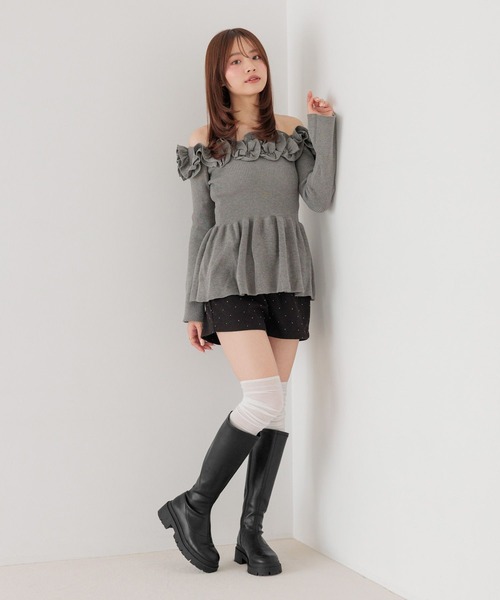 Heather（ヘザー）の「ホイップペプラムニット　1077839（ニット/セーター・レディース・ブラウン/グレー/アイボリー/ブラック・FREE）」の18枚目の写真