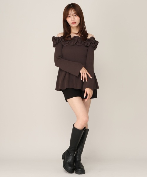 Heather（ヘザー）の「ホイップペプラムニット　1077839（ニット/セーター・レディース・ブラウン/グレー/アイボリー/ブラック・FREE）」の21枚目の写真