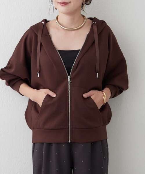 Another Branch olive des olive(アナザーブランチオリーブデオリーブ)の「ダンボールZIPパーカー(Tシャツ/カットソー・レディース・ブラック/グレー/ブラウン・FREE)」の3枚目の写真