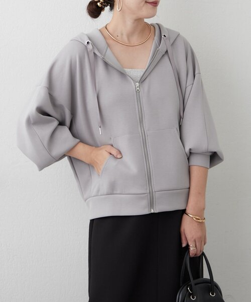 Another Branch olive des olive(アナザーブランチオリーブデオリーブ)の「ダンボールZIPパーカー(Tシャツ/カットソー・レディース・ブラック/グレー/ブラウン・FREE)」の4枚目の写真